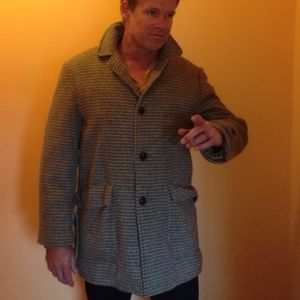 Men's Vintage Gray Wool Coat